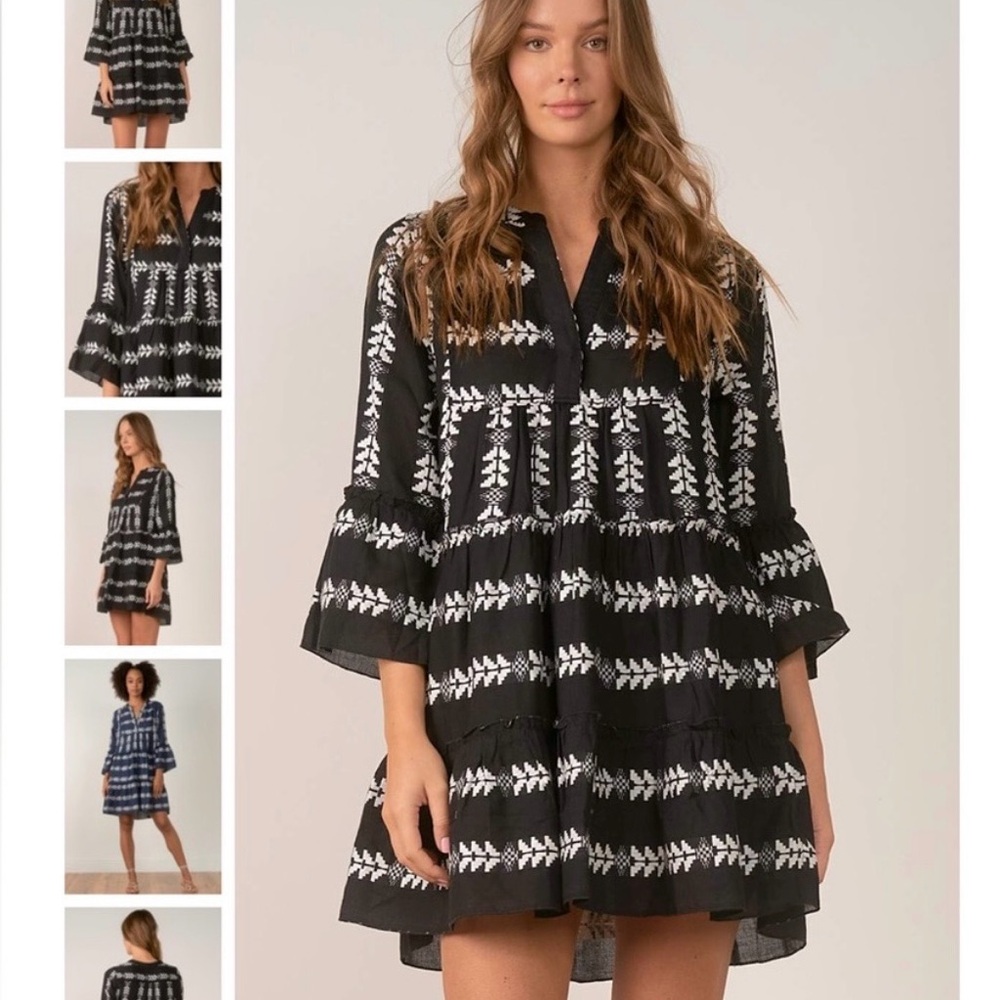 Elan embroidered swing dress size small